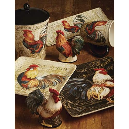 Certified International 13" x 3" Gilded Rooster Serving/Pasta Bowl, One Size, Multicolor