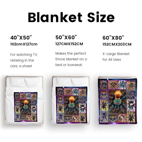 Cool Spider Throw Blanket - Soft Flannel Halloween Decor 60"x50" for Teens