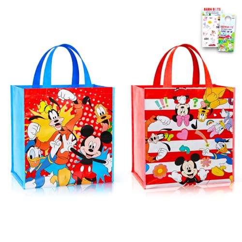 Disney Mickey Mouse & Friends Reusable Grocery Tote Bags - 2 Pack Set