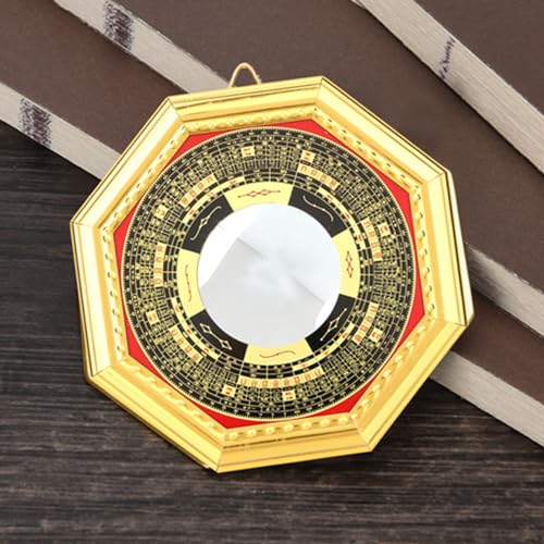 5.3in Traditional Feng Shui Bagua Mirror - Convex Alloy Wall Decor
