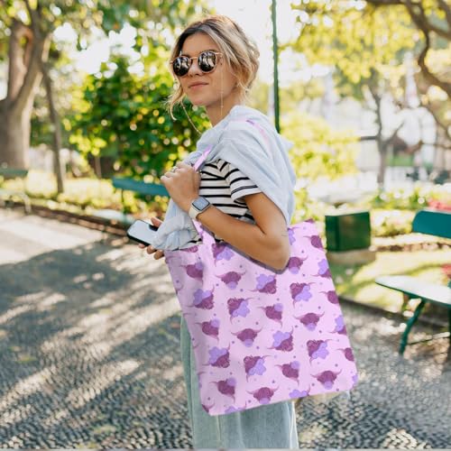 Watercolor Floral Western Canvas Tote Bag for Women Grocery Beach