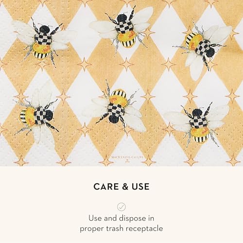 Queen Bee Decorative Cocktail Napkins - Pack of 20, Triple-Ply