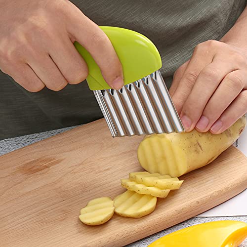 Luomorgo Stainless Steel Crinkle Cutter Knife - Wavy Vegetable Slicer