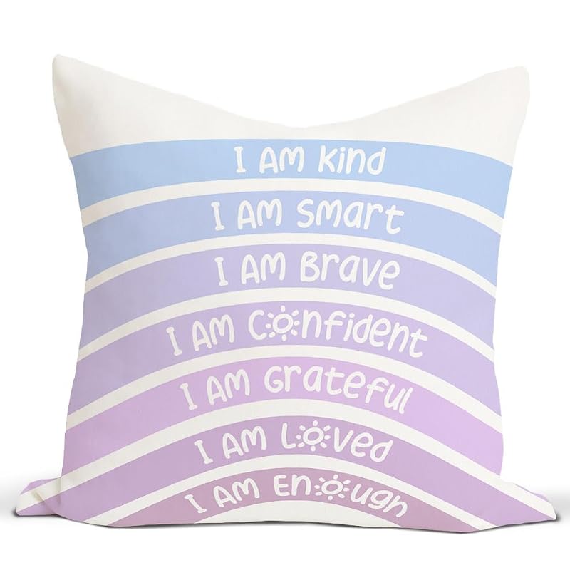 Purple Rainbow Throw Pillow Cover 18x18 Soft Flannel Decorative Case
