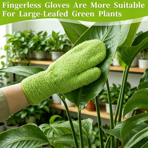 Microfiber Plant Cleaning Gloves - 2 Pack, Reusable & Washable