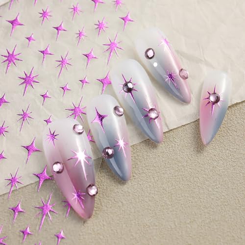 8 Sheets Star Nail Art Stickers Decals 3D Self-Adhesive Manicure Supplies