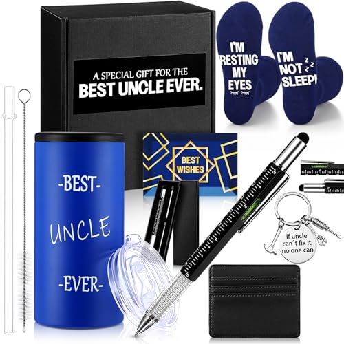 Uncle Gift Set Vivid Style - Insulated Tumbler Socks Keychain Pen Card Holder
