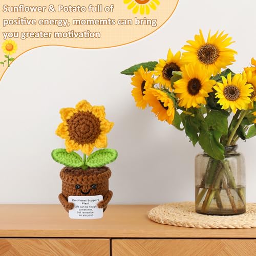Emotional Support Plush Sunflower - Handmade Gift for Women