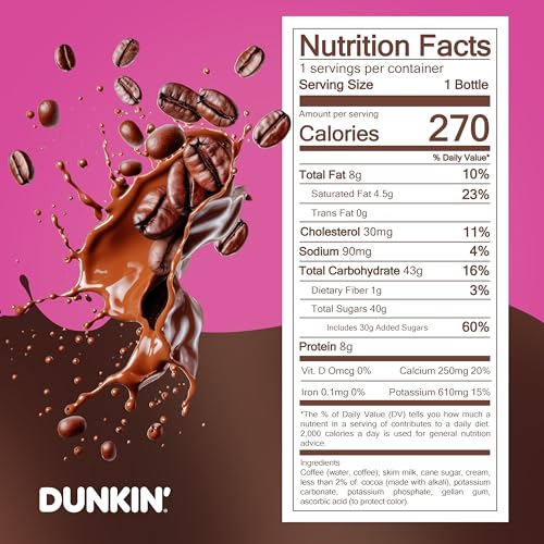 Dunkin' Mocha Iced Coffee, 13.7 fl oz - Refreshing Energy Boost