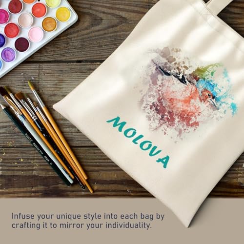 MOLOVA 14x16-Inch Reusable Canvas Tote Bags - 1 Pack