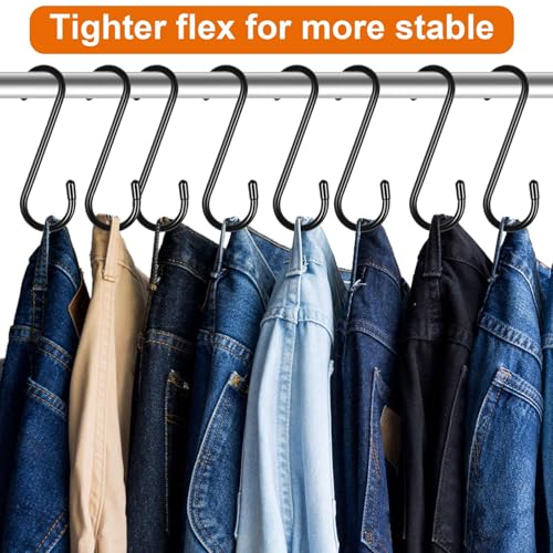 Heavy Duty S Hooks - 10 Pack 6 Inch Vinyl Coated Non-Slip Hooks for Hanging Plants, Clothes, and Tools
