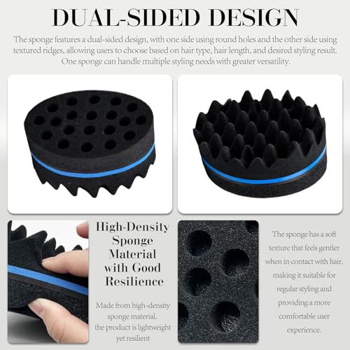 Hair Twist Curl Sponge Brush Dual-Sided Afro Coil & Dread Styling Tool