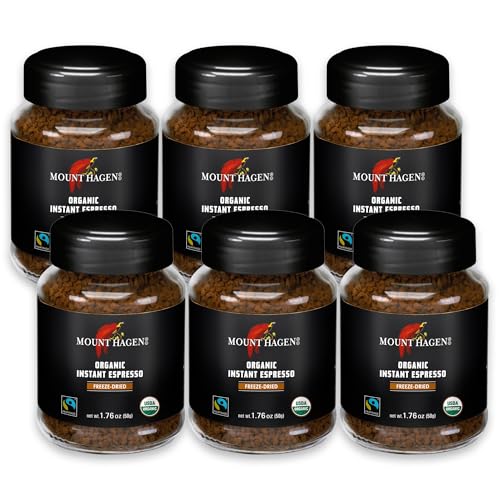 Mount Hagen Organic Instant Espresso Coffee 6 Pack - 100% Fair-Trade Arabica