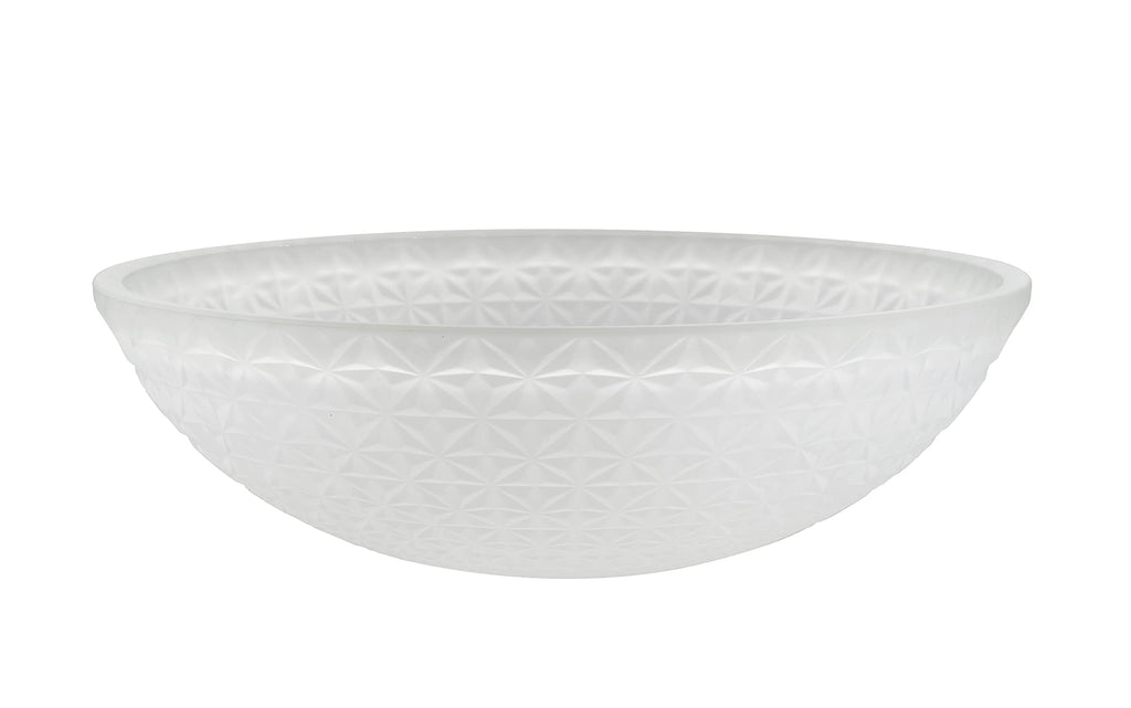 Aspen Creative 25304-76-1, Frosted Glass Shade w/Diamond Pattern for Medium Base Socket Torchiere Lamp, Swag Lamp and Pendant, 11-3/4" Diameter x 3-3/4" Height