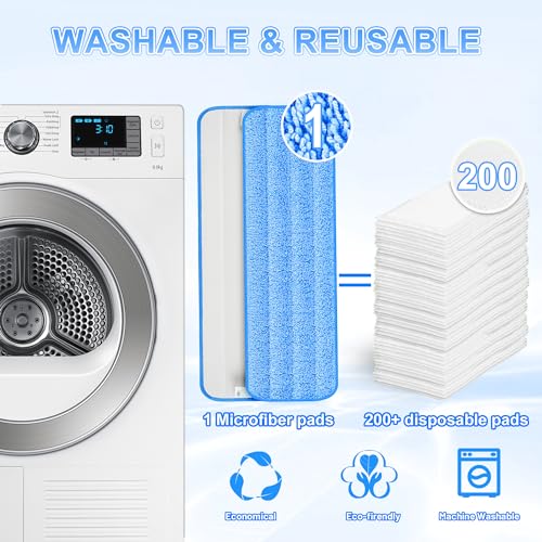 8 Pack Multicolor Reusable Mop Pads for Swiffer PowerMop, 15" Microfiber Refills