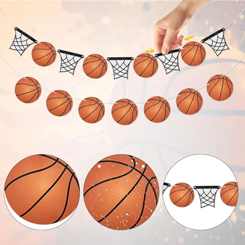 Tinoaly 4-Piece Basketball Party Banner Set Pre-Strung Sports Decor