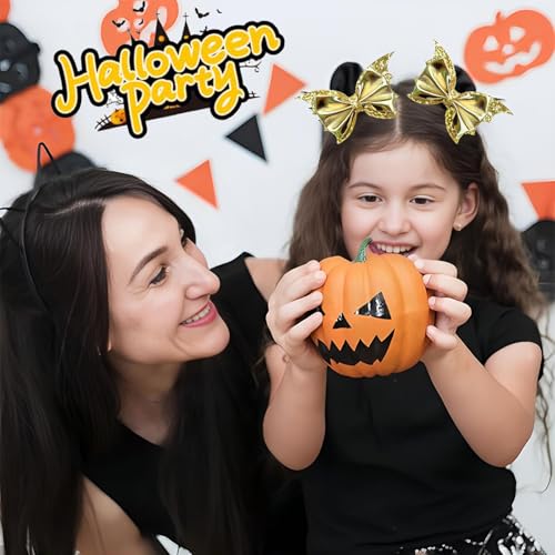 Halloween Bat Wing Hair Bows 4PCS Glitter Hair Clips for Kids Girls