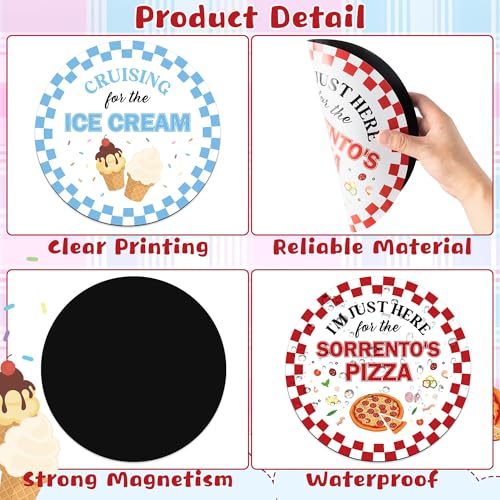 Funny Pizza & Ice Cream Cruise Door Magnets - 2PCS