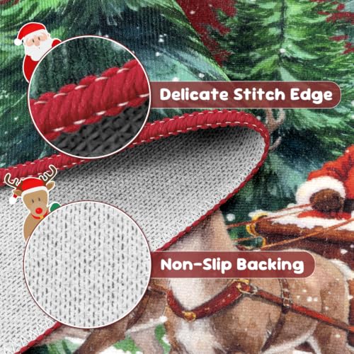 Christmas Washable Kitchen Rugs Set of 3 Non-Slip Backing 20x32/47/59 Inches