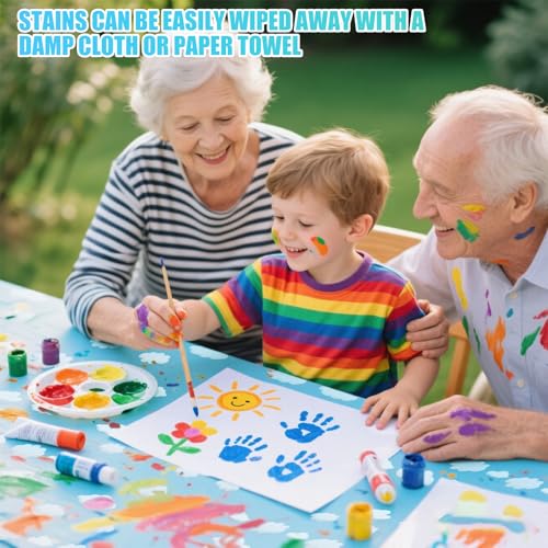 Blue Sky Clouds Birthday Tablecloth - 54 x 108 Inch Party Cover