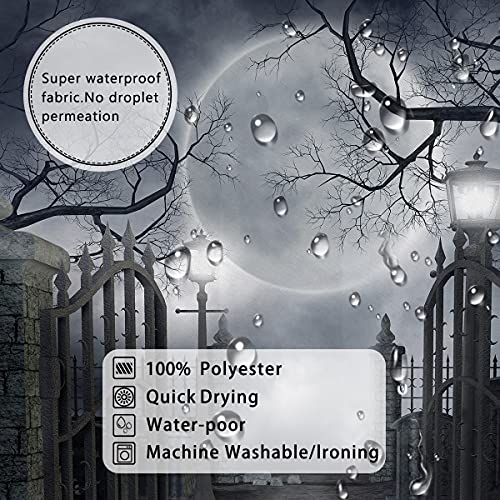 Halloween Spooky Night Courtyard Shower Curtain, Waterproof 72x72 Inch