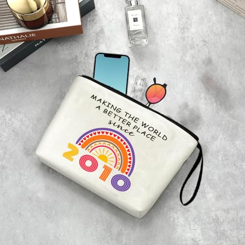 Creakraft 16th Birthday Makeup Bag Linen Travel Cosmetic Pouch