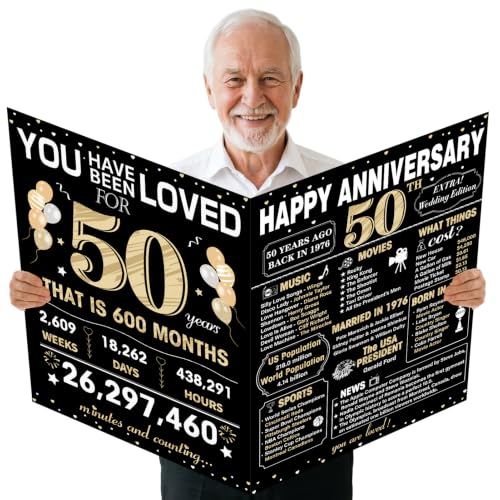 50th Anniversary Signature Card - Large Black & Gold Design