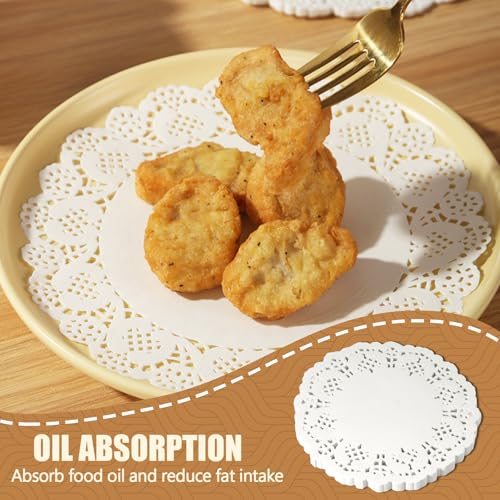 Bonsicoky White Lace Paper Doilies 4.5 Inch 100 Pack Round