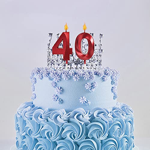 Red Glitter Birthday Candles Set - Number 35 & 53 for Celebrations