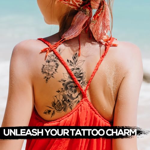 Kotbs 6 Sheets Large Waterproof Temporary Tattoos Realistic Body Art