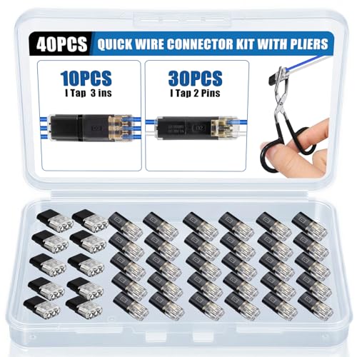Chedin Low Voltage Connector Kit with Pliers - 40PCS 2 & 3 Pin Quick Disconnect