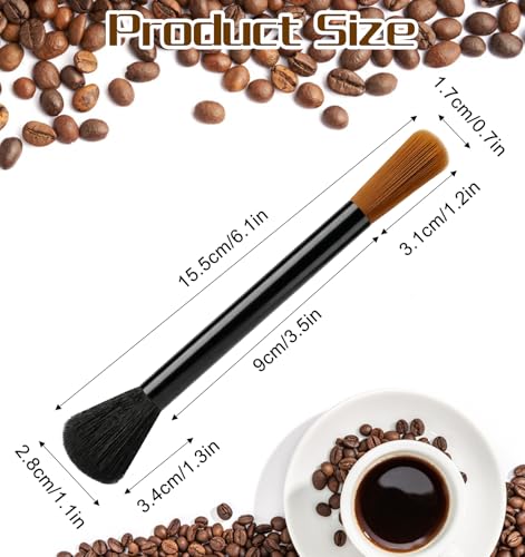 2-Piece Coffee Brush Set for Grinder & Espresso Machine Cleaning