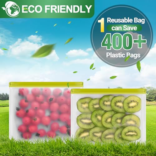 Reusable Gallon Freezer Bags - Leakproof, BPA-Free Food Storage Bags for Marinating & Travel