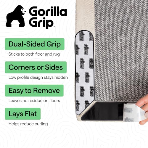 Gorilla Grip Extra Long Rug Grippers for Hardwood Floors - 8 Pack