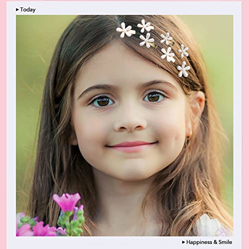 CUBACO Mini Metal Daisy Hair Claw Clips 12 Pcs White Flower Hair Accessories
