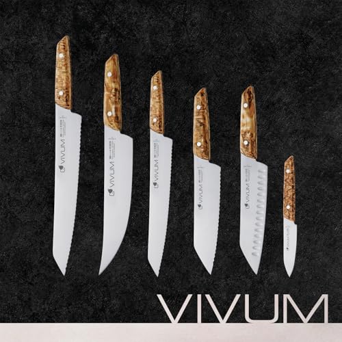 Allround Knife - 7 Inch Serrated Kitchen Utility Knife with Birch Handle, Germany