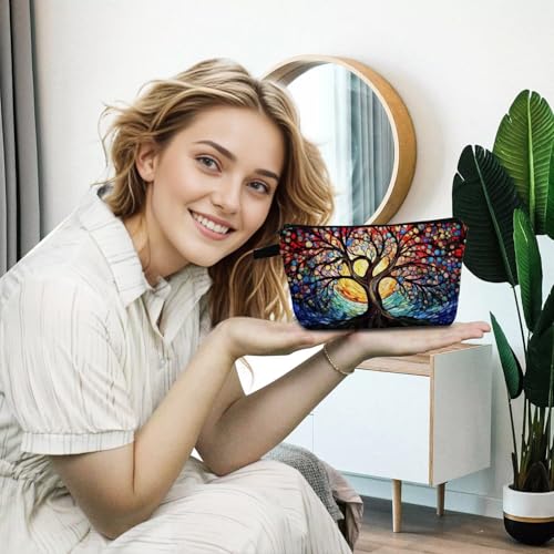 Magical Tree Print Cosmetic Bag Small Makeup Pouch Toiletry Organizer