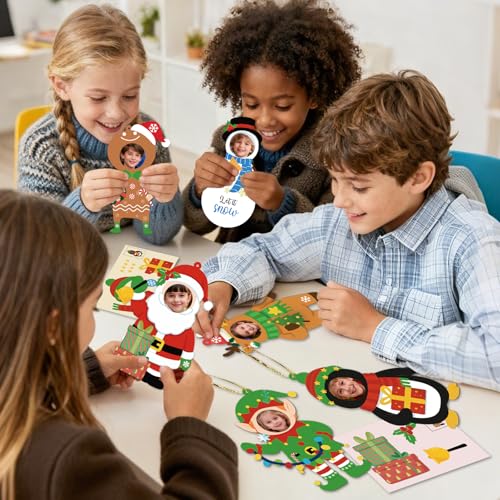 Colorful Christmas Picture Frame Craft Kit for Kids - 28 Pack DIY Ornaments