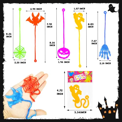 Halloween Sticky Hands Toys - 28 Pack Non-Candy Treats for Kids