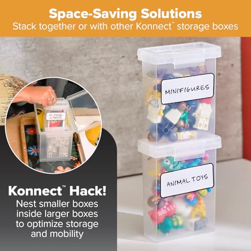 Bostitch Konnect Clear Plastic Storage Containers, 0.5 Qt, 2 Pack