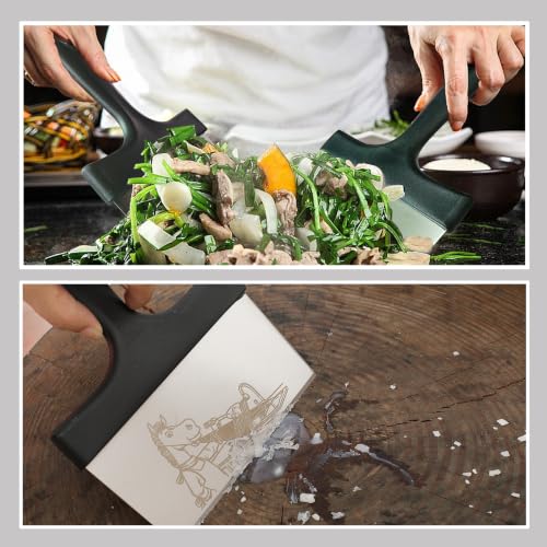 OLULU Heavy Duty Stainless Steel Griddle Scraper Set for Flat Top & Outdoor Grill