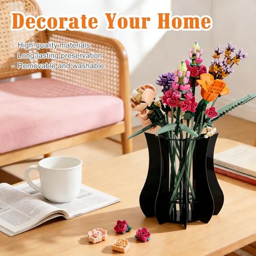 Acrylic Vase for LEGO Flower Bouquet - Sturdy Display Stand