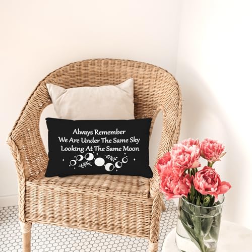 Sufamb Black 20x12 Inch Reversible Long Distance Relationship Pillow Cover Gift for Boyfriend Girlfriend