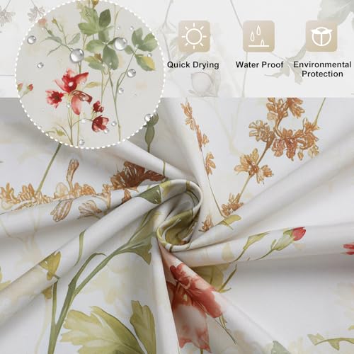 OVZME Floral Waterproof Shower Curtain | 72x72 Inch Boho Design