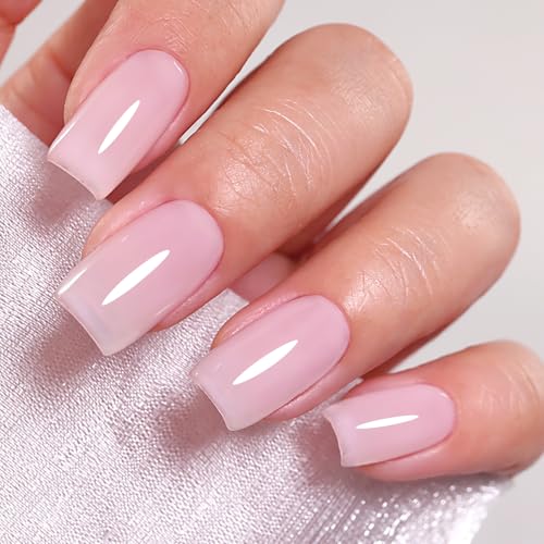 Ozzeal Jelly Gel Nail Polish Neutral Nude Translucent Sheer Soak Off UV LED 0.5 Fl Oz