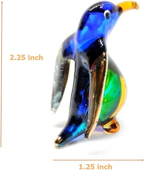 Handmade Mini Penguin Figures - 2.25" Blown Glass Art | Unique Ocean Animal Collectibles