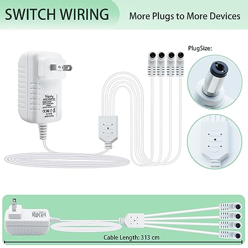 4.5V Power Adapter for Lemax Lighted Village Accessories - 4.5V 4 Plugs Variation