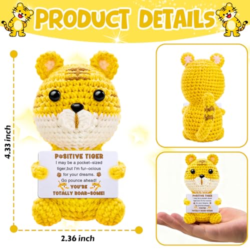 Handcrafted Crochet Tiger Gift - Inspirational Desk Decor