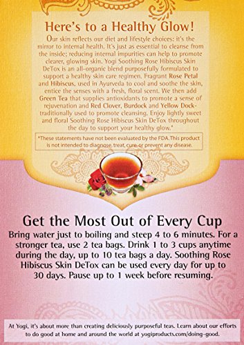 Yogi Skin DeTox Tea - Organic Herbal Tea, 16 Bags