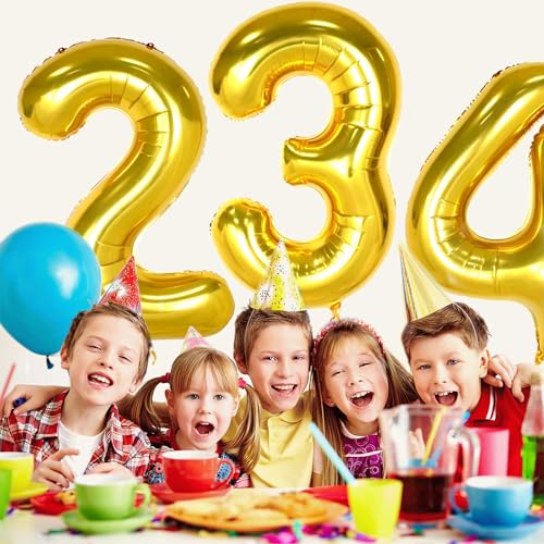 40 Inch Gold Number Balloons for Birthday & Party Decorations